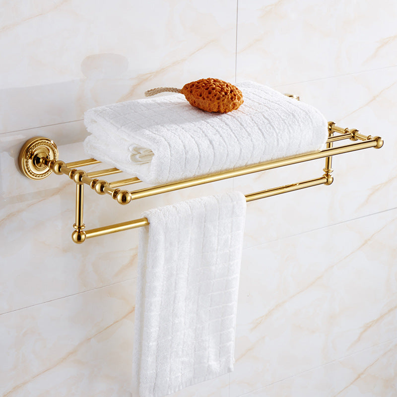 European-style Golden Towel Rack Bath Towel Rack Copper