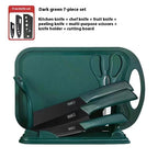 Black Steel Cutting Knife Kitchen Set