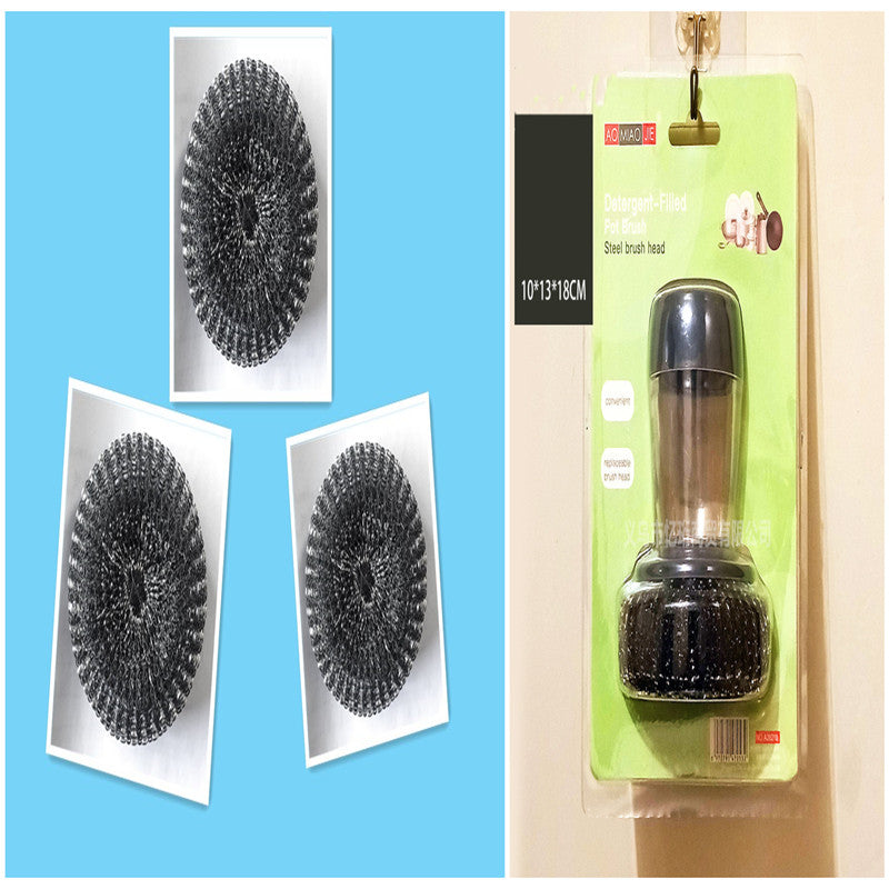 Kitchen Soap Dispensing Palm Brush