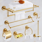 European-style Golden Towel Rack Bath Towel Rack Copper