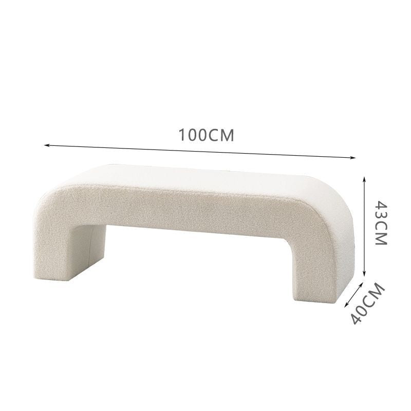 Lamb Velvet Living Room beige sherpa Bench