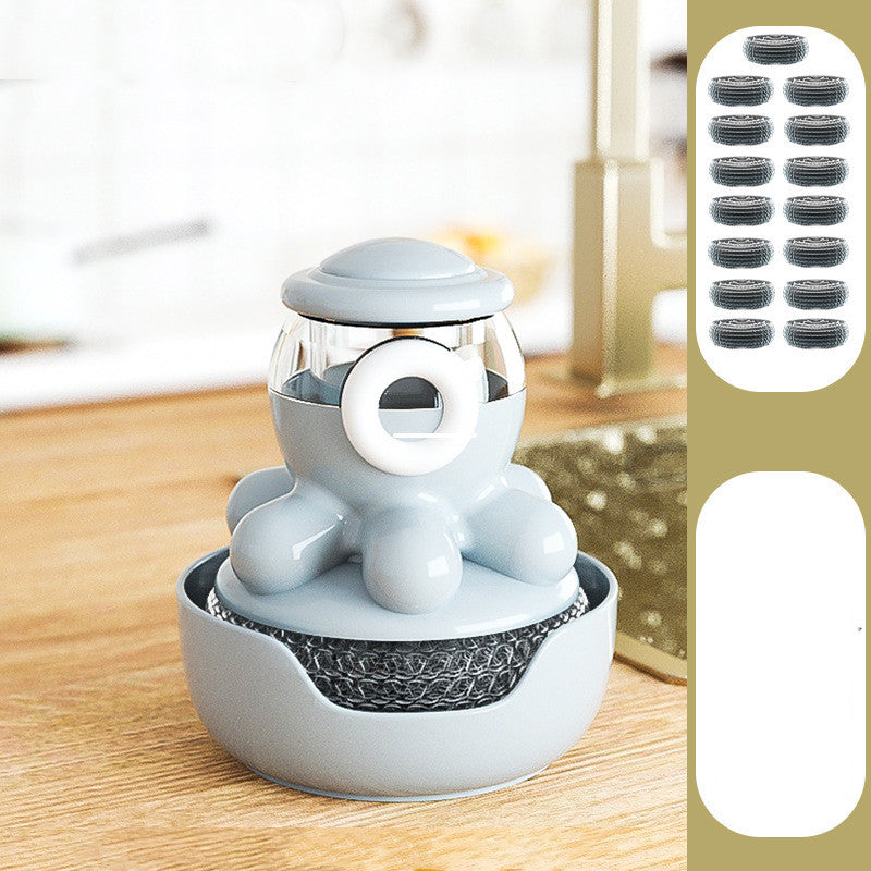 Octopus Pot Soap Dispensing Dish Brush