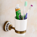 European Style Towel Pendant Set Antique Bath Towel Full Copper Towel Rack Set