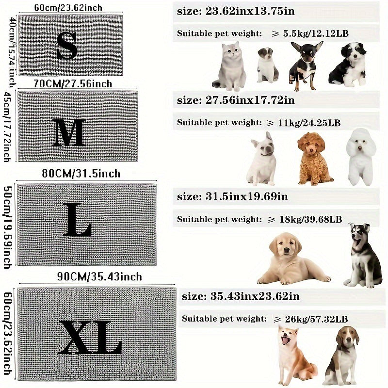 Pet Chenille Bathroom Door Absorbent Floor Mat Non-slip