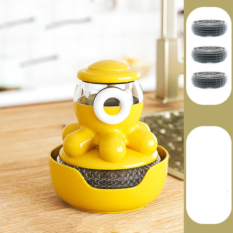 Octopus Pot Soap Dispensing Dish Brush