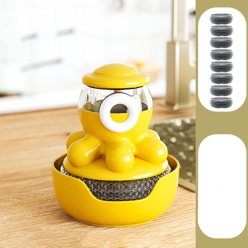 Octopus Pot Soap Dispensing Dish Brush