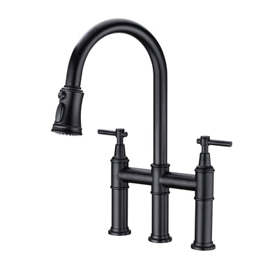 Pull Down Dual Handle Kitchen Faucet