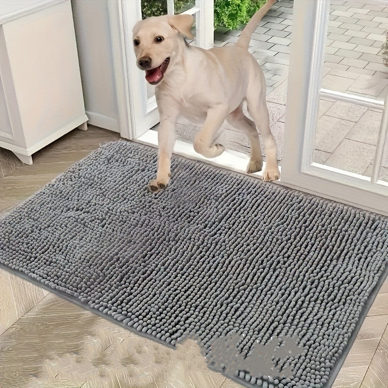Pet Chenille Bathroom Door Absorbent Floor Mat Non-slip
