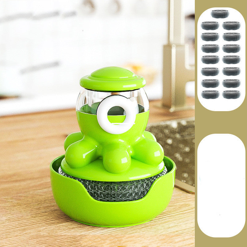 Octopus Pot Soap Dispensing Dish Brush
