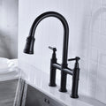 Bridge Kitchen Faucet with a Pull-down Sprayhead