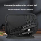 Black Steel Cutting Knife Kitchen Set