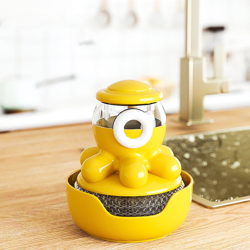 Octopus Pot Soap Dispensing Dish Brush