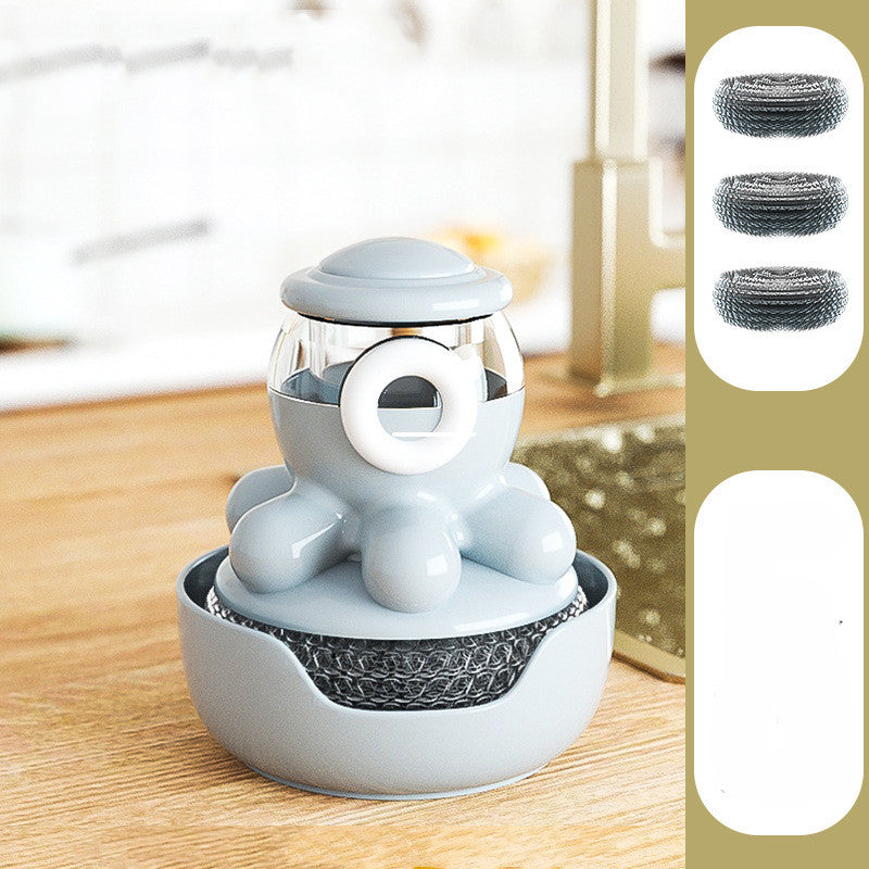 Octopus Pot Soap Dispensing Dish Brush