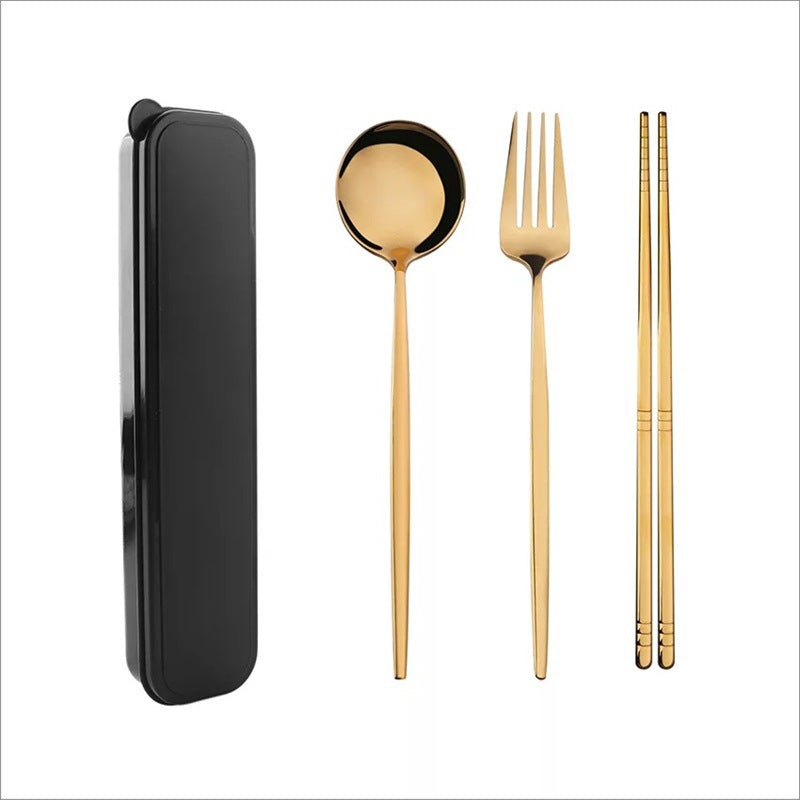Cutlery Black and Gold Stainless Steel Set.
