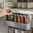 Seasoning Bottle Storage Rack Kitchen Seasoning Bottle Seasoning Box Hanging Spice Jar Storage Rack Household Punch-free
