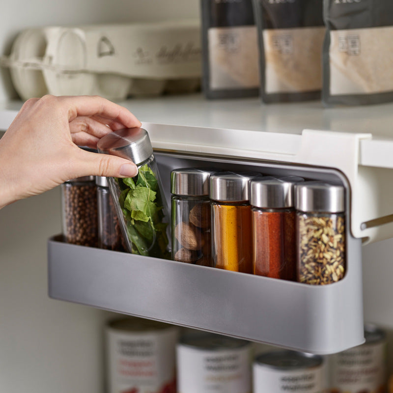 Seasoning Bottle Storage Rack Kitchen Seasoning Bottle Seasoning Box Hanging Spice Jar Storage Rack Household Punch-free