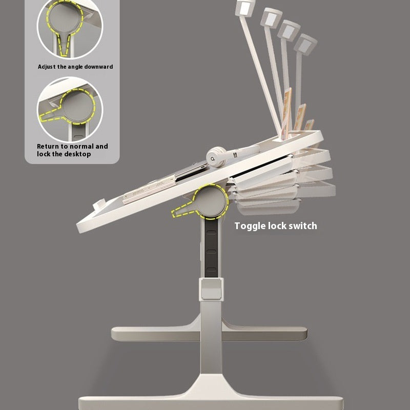 Foldable Laptop Desk or Bed Tray Table With Lamp