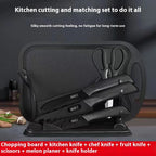 Black Steel Cutting Knife Kitchen Set