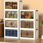 Foldable Plastic Storage Bins with Doors