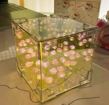 Handmade DIY Tulip Cube Mirror Lamp